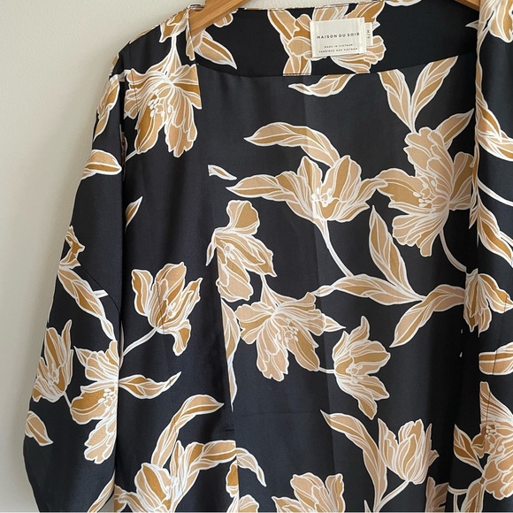 Maison Du Soir Floral Kimono Robe Size S/M - Picture 9 of 12